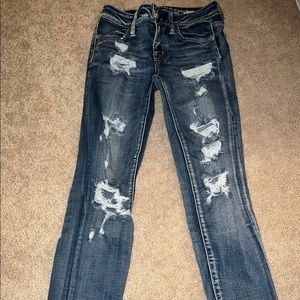 ripped blue jeans